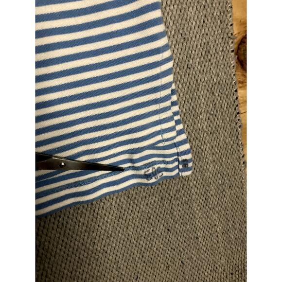 Polo Ralph Lauren Knit Polo Shirt Mens XXL Blue Striped Jersey Knit Casual Pony - Picture 5 of 11